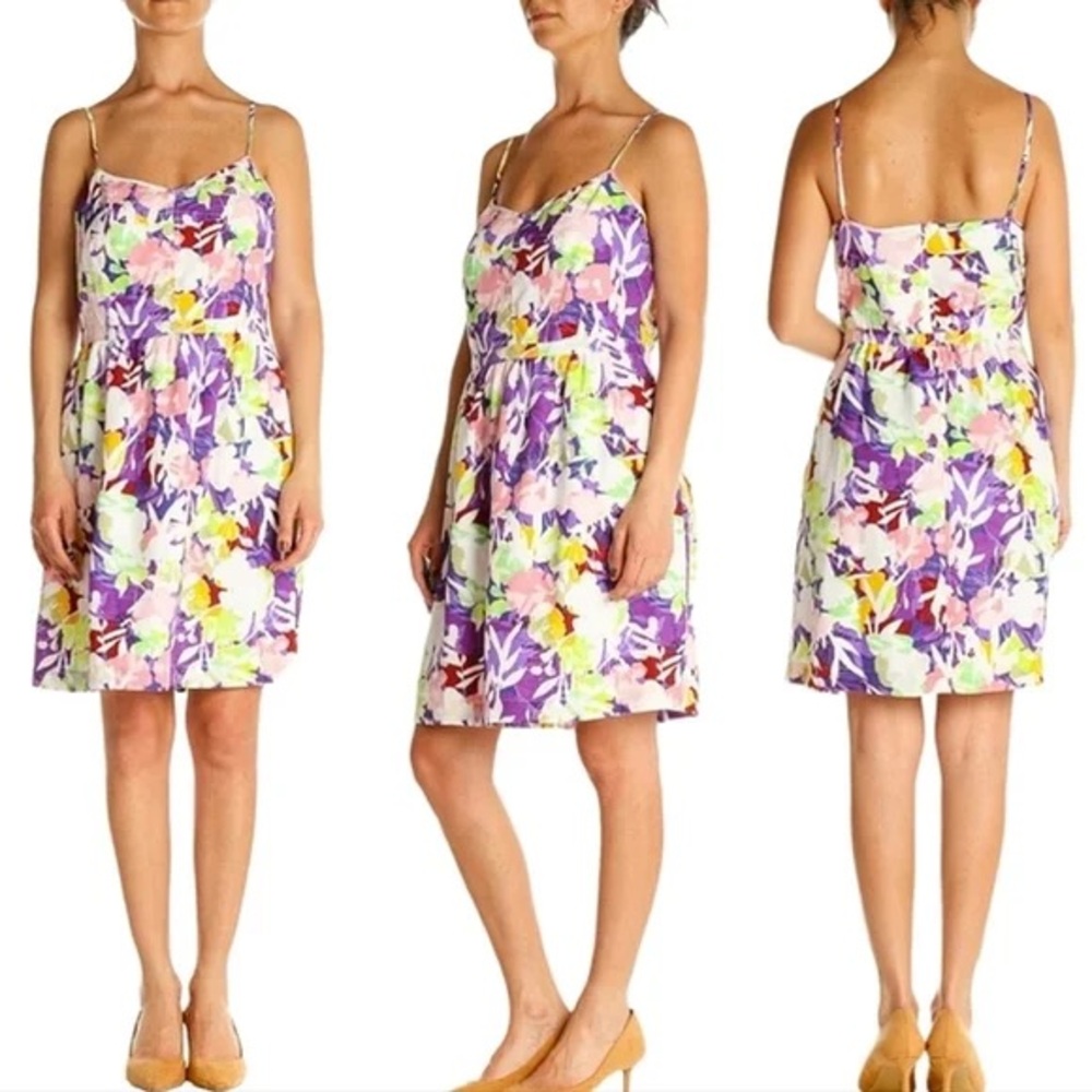 J. Crew Factory Lightweight Floral Print Midi‎ Dress